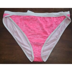 NWT Basta Surf 18 Pink Crushed Velvet High Leg Bikini Swim Bottom 122581